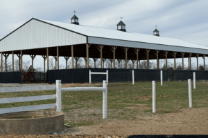 fence and barn